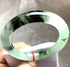 54mm Natural Ice Green Jadeite Jade Bracelet Burma Emerald Jade Bracelet Bangle