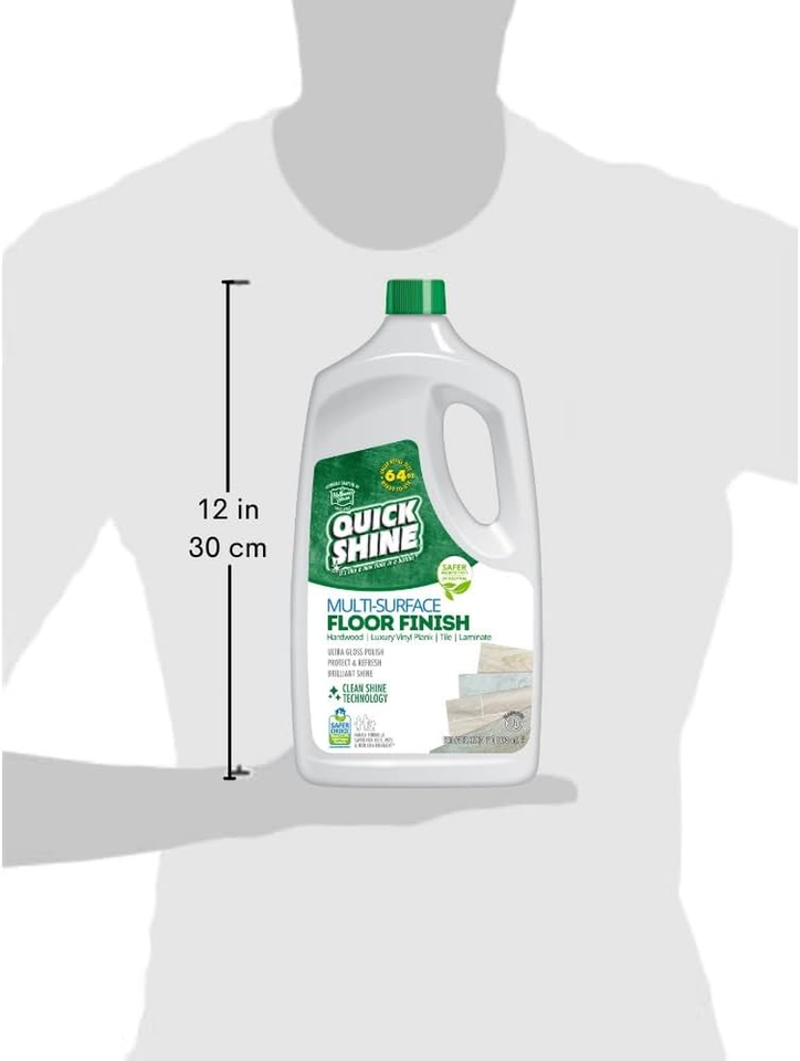 Quick Shine Multi Surface Floor Finish 64oz, Cleaner & Polish to use on