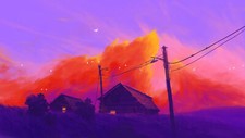 Landscape bisbiswas art illustration clouds sunset house Custom Gaming Mat Desk