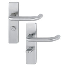 Satin Stainless Steel 19mm Bathroom Return to door Lever on Plate