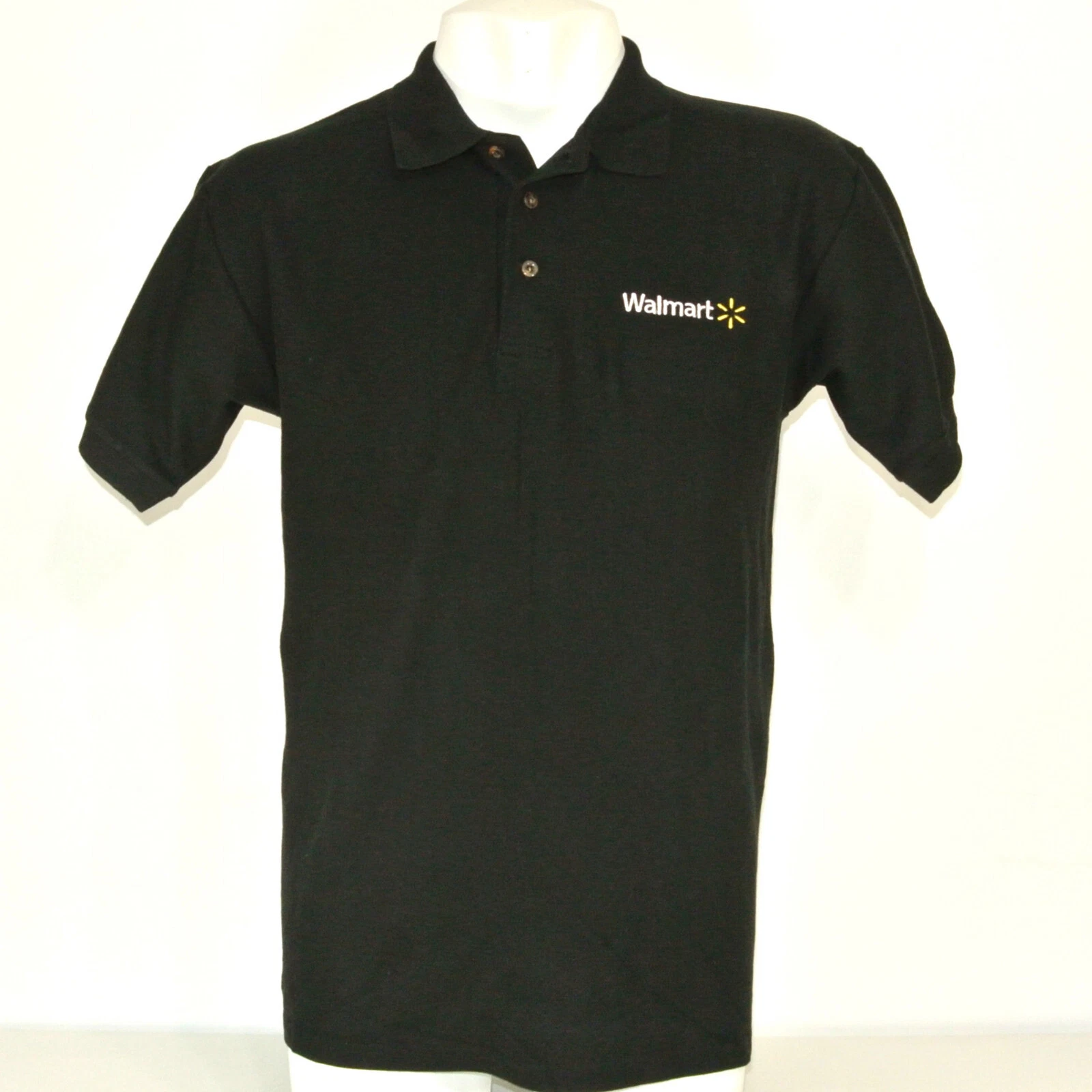 WALMART Associate Uniform Polo Shirt Black