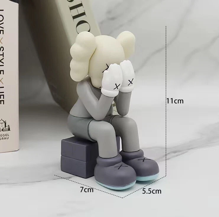 Kaws Sitting posture Face covering Figure Desktop Deco Art Toy Gift for Fans11cm - Image 4 of 4