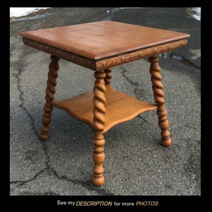 large oak lamp table