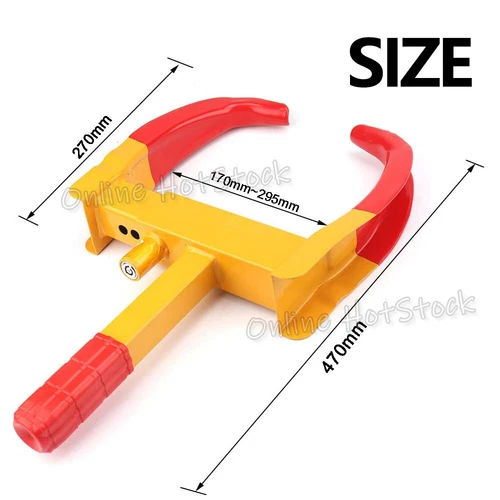 Wheel Lock Clamp Heavy Duty Anti-theft For Vehicle Car Trailer Clamp with 2 Keys - Picture 7 of 9