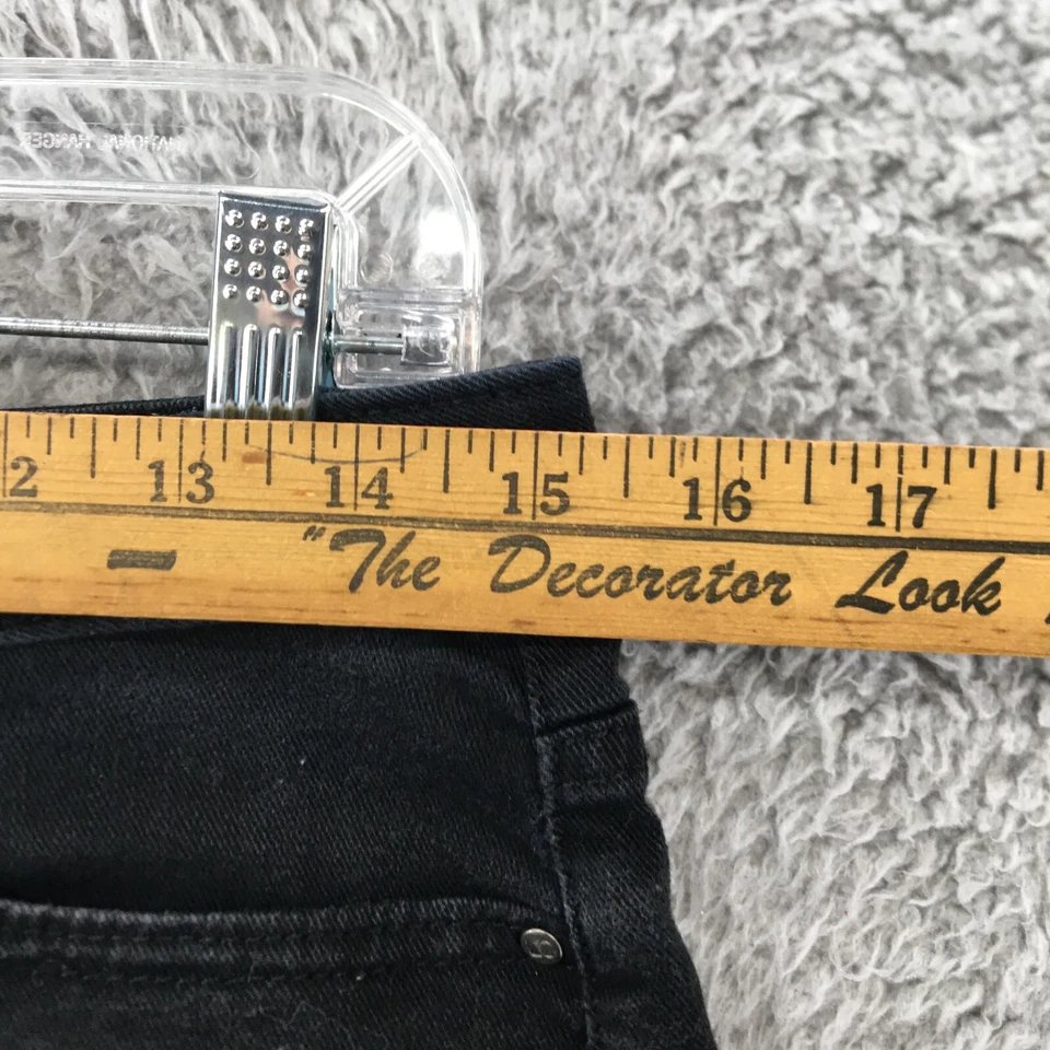 Lauren Conrad Cuffed Denim Shorts Womens 4 Black Cotton Blend Mid Rise Zip Fly - Image 4 of 4