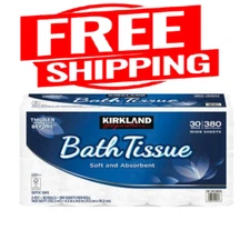 Kirkland Signature Bath Tissue, 2-Ply, 380 Sheets, 30 Rolls FREE SHIPPING