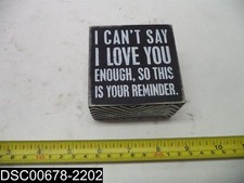 QTY 2: 23238 Primitives by Kathy 3" Box Sign I Love You Saying 883504232388