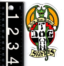 Dog Town Skateboards Sticker 4 in x 2.5 in Multicolor Classic Skate Decal