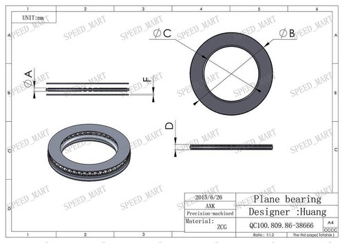 Cuscinetto a rullo ad ago di spinta 10 pz NTA815 1/2"" con due rondelle 12,7 x 23,8 - Foto 5 di 5