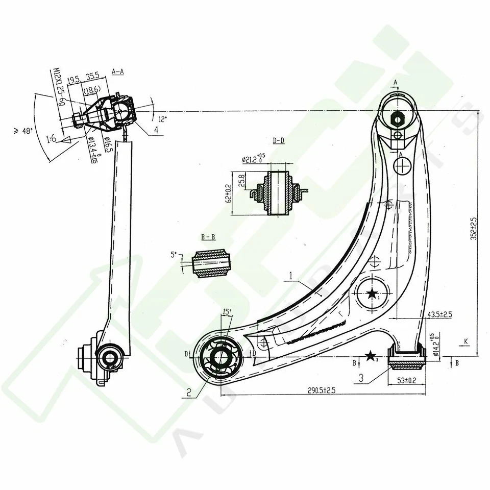 8x Front Lower Control Arms Tie Rod Ends Sway Bars Fits 2007 - 2013 Toyota Yaris Foto 2 de 4