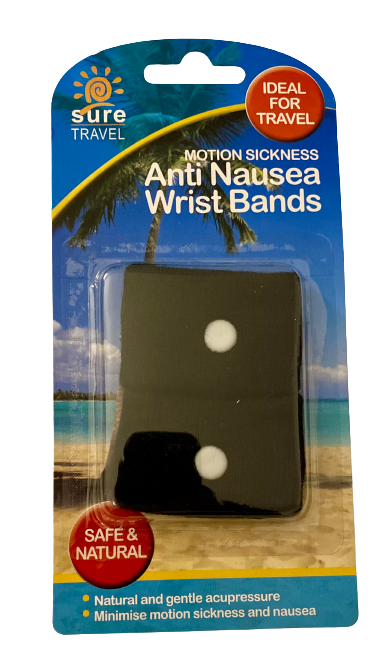 ANTI NAUSEA MORNING SICKNESS MOTION TRAVEL SICK WRIST BAND CAR SEA PLANE NEW