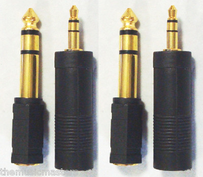 2X Stereo Audio Headphone Plug 2-Way Size Adapter Connector Converter Kit VWLTW