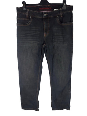 WALBUSCH MENS BLUE REGULAR FIT STRAIGHT LEG DENIM STRETCH JEANS SIZE 34/30L