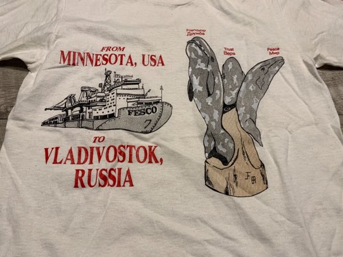 Vintage Screen Stars Best USA To Russia Whales Single Stitch T-Shirt Tee Small - Bild 4 von 8