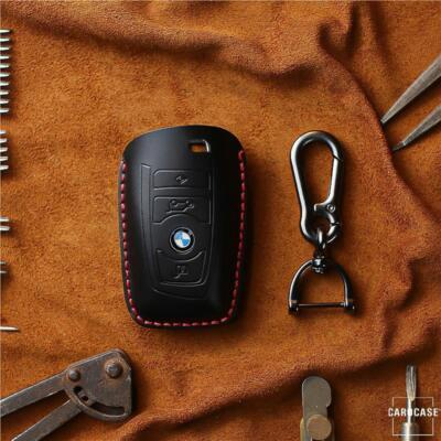 Premium FOB Schlüsselcover Case Etui für BMW Smartkey Schlüssel, schwarz
