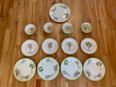 NEW Target 2009 HERB Melamine COMPLETE 13Pc Dish Set - Thyme Sage Basil Rosemary