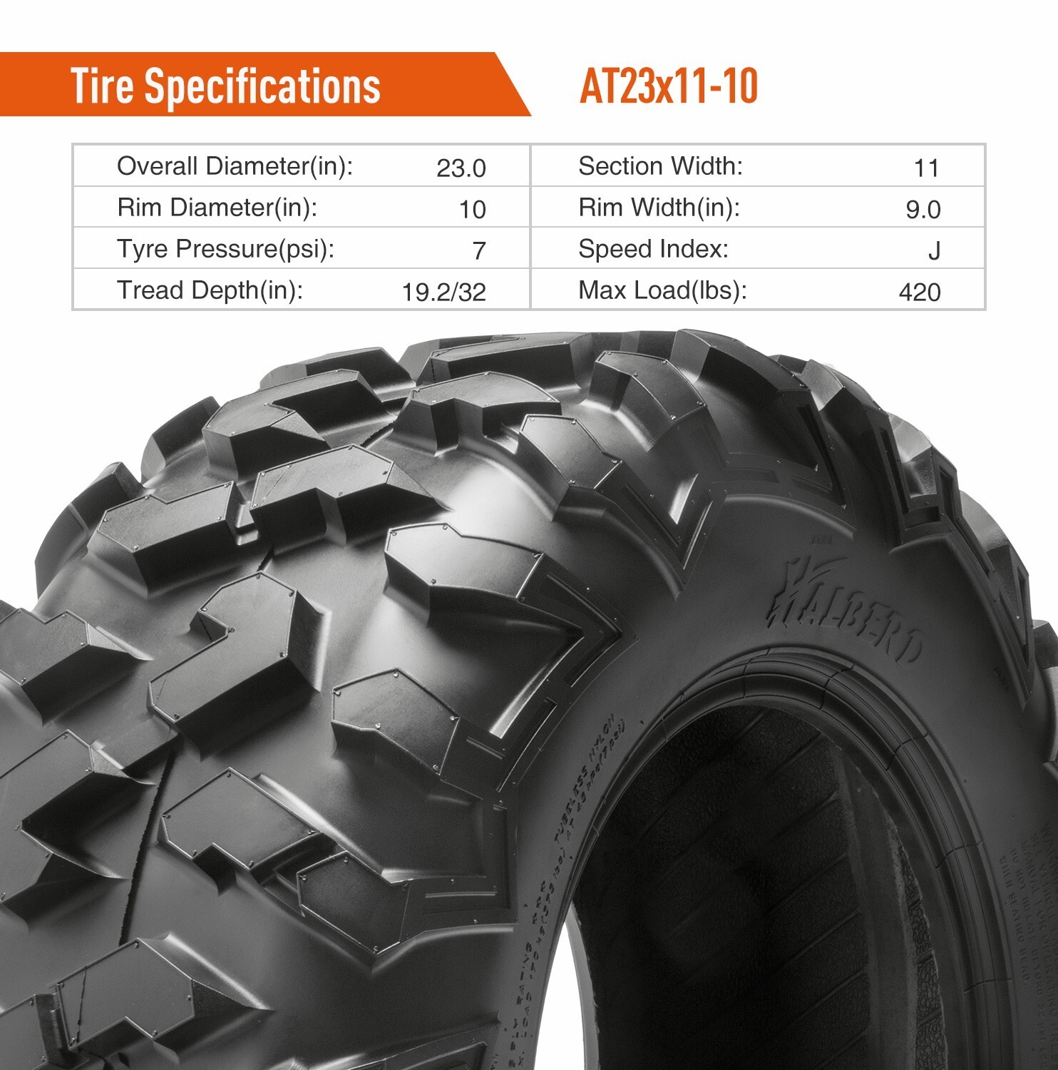 Premium Set 2 23X1110 ATV UTV Tires 23X11X10 Heavy Duty 6Ply