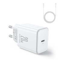 Schnelllader Joyroom JR-TCF06 USB-C PD 20W WandladegeräT + Usb-C-Kabel – Weiß
