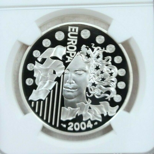 2004 FRANCE SILVER 1.5 EURO EUROPEAN UNION EXPANSION NGC PF 70 ULTRA CAMEO - Picture 3 of 4