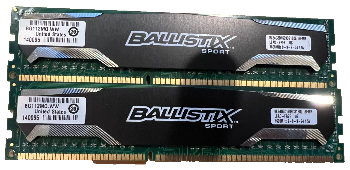 Crucial Ballistix Sport 8GB (2x4GB) PC3-12800 DDR3-1600