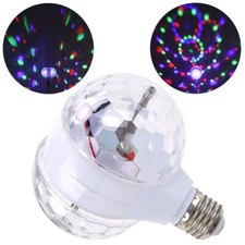 Rotating LED Colorful Disco Stage Light E27 Crystal Ball Lamp Party Bulb Lights