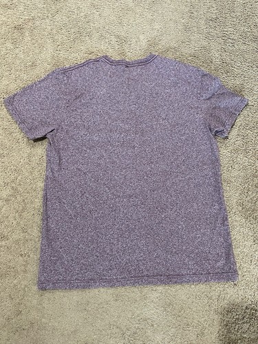 Roots Canada US Size L Logo Beaver Heathered Maroon Short Sleeve T-Shirt Cotton - Picture 7 of 7