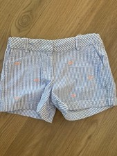 Vineyard Vines Girls 12 Whale Embroidered Blue  White Striped 100 Cotton Short