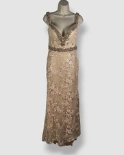 $798 Mac Duggal Women's Pink Off-the-Shoulder Beaded Trumpet Gown Dress Size 6