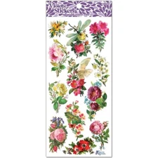 Dragonfly Roses Spring Stickers - 2 NEW Sticker Sheets for Stationary & More