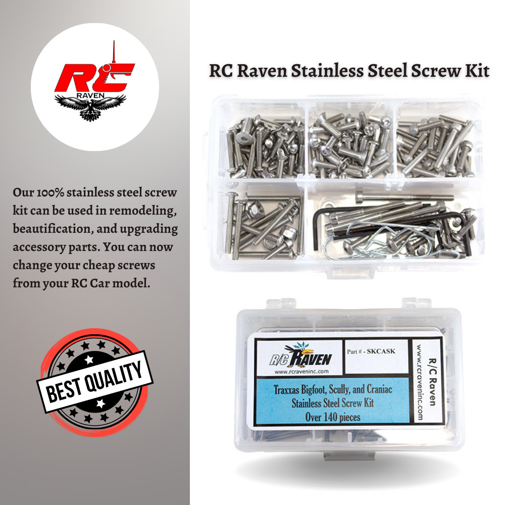Traxxas Bigfoot, Skully and Craniac Over 140 Piece Stainless Steel Screw Kit
