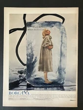 1957 Borgana Warm and Sunny When it's Icy Cold Fur-Like Fashion Vintage Print Ad