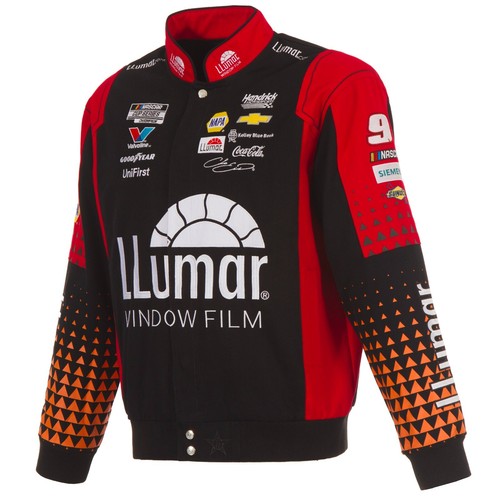 2025 Nascar Chase Elliott JH Design Llumar Full Snap Cotton Jacket Black Red - Bild 2 von 7