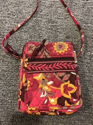 Vera Bradley Carnaby Crossbody Hipster Shoulder Bag Handbag -  Pink Burgundy