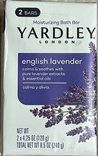 Yardley London English Lavender Bath Bars 4.25oz each, 2 ct- FREE SHIPPING