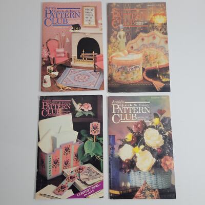 4 Annie's Quick & Easy Pattern Club Crochet Booklets Featured Floral Flowers
