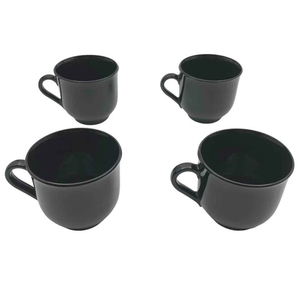 Martha Stewart Everyday Negro Balaustrada Tazas Platillos 4 Juegos Acanalados Francia 8 Piezas Foto 4 de 4