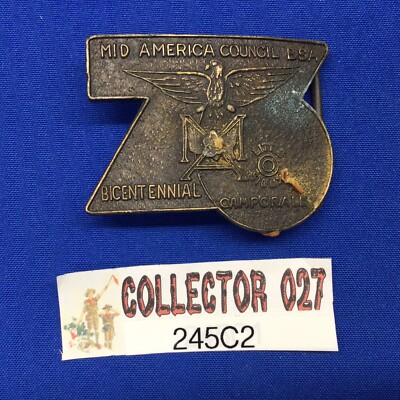 Boy Scout Mid America Council Bicentennial Belt Buckle 245C2