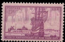 #1027 3¢ N.Y. CITY NEW AMSTERDAM HARBOR, LOT 400 MINT STAMPS SPICE YOUR MAILINGS