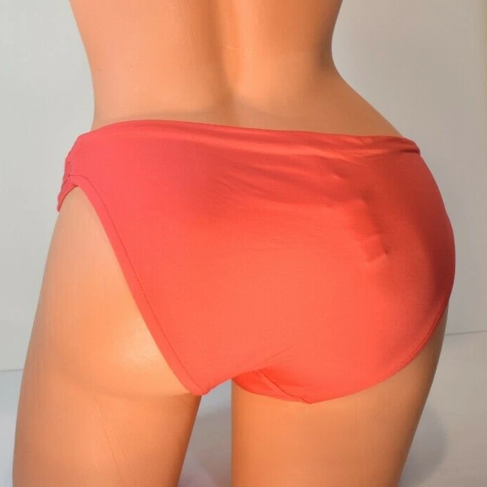 Women's Badgley Mischka Geranium (Red) Shirred Brief Bikini Bottom Size 6  NWT - Image 3 of 4