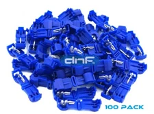 100 PACK BLUE 16-14 GAUGE 14-16 AWG T-TAPS ELECTRICAL WIRING - SHIPS FREE TODAY!