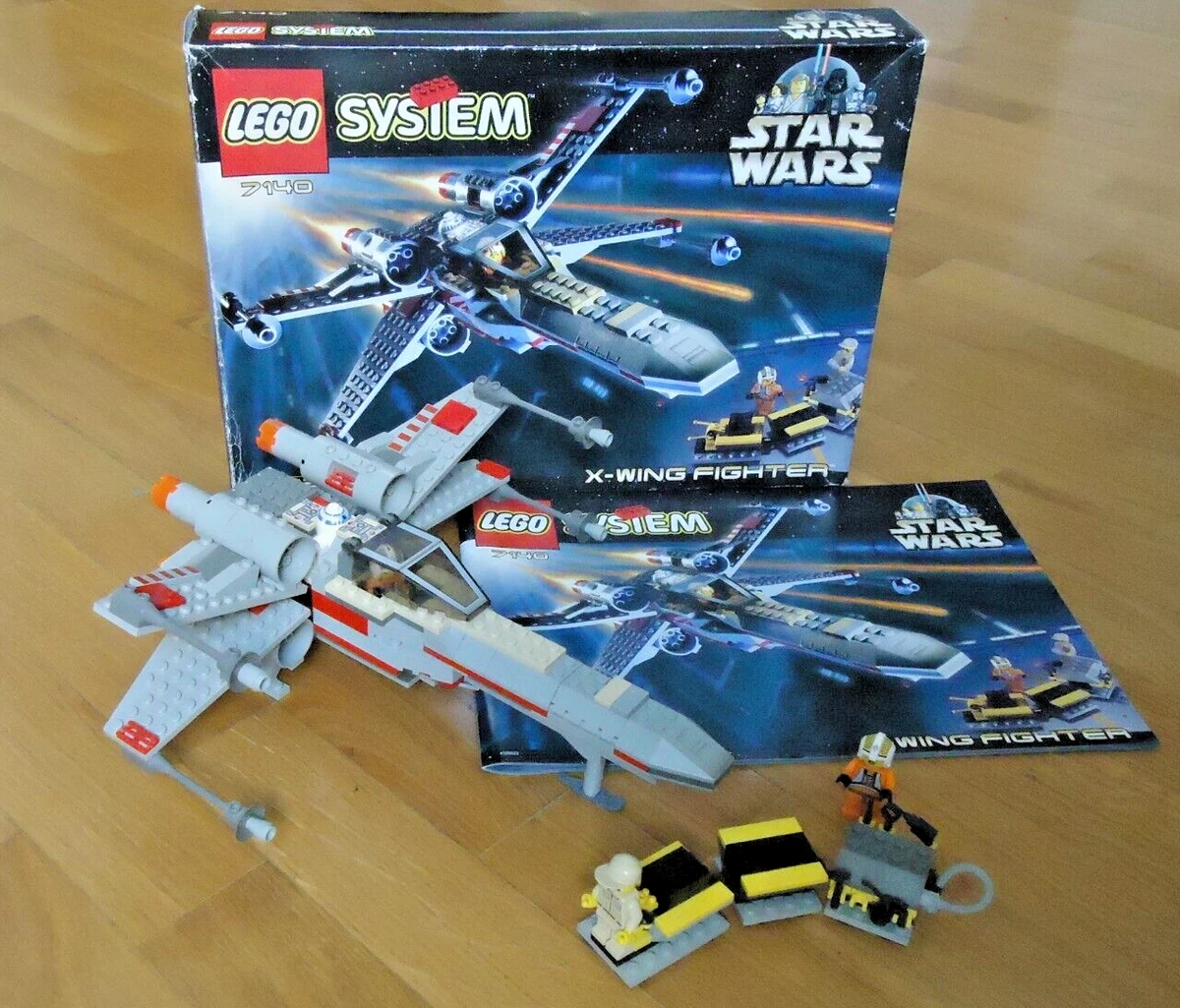 SET LEGO 7140 STAR WARS X WING FIGHTER COMPLETO 100% + CONFEZIONE 