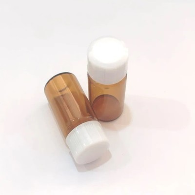 2/3/5/10ml Clear/Brown Glass Seal Bottle Reagent Sample Vials Lid Screw Cap