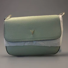 NWT VANESSA WILLIAMS Cross Body Shoulder Bag Mint Color + Logo "V" + Dust Cover