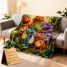 Dinosaur Blanket for Boys Girls 3D Dinosaur Throw Dino Blanket for Toddler Bo...