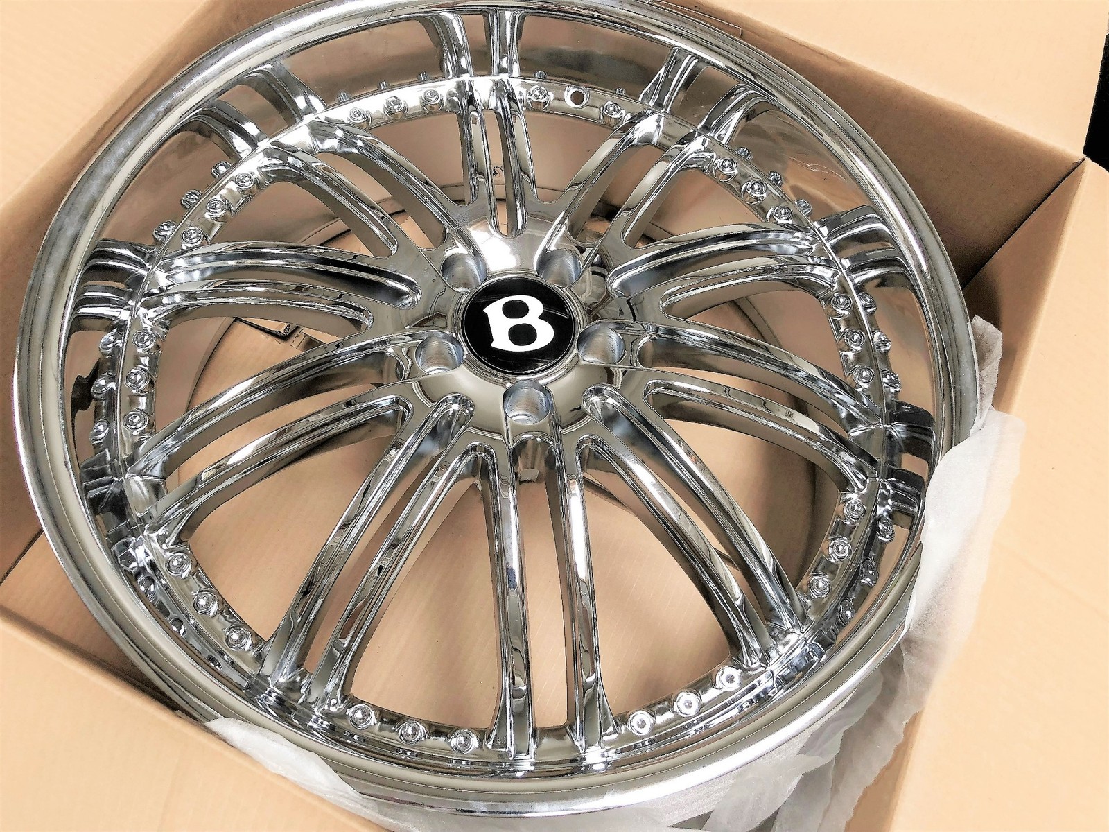 22-inch Bentley Continental GT Spur Chrome Wheels 2003-2011 GTX23 5x112 Lugs