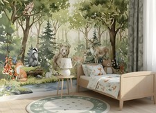 Photo Wallpaper Nursery Forest Animals Children Wallpaper Children FLEECE WALLPAPER + PASTE
