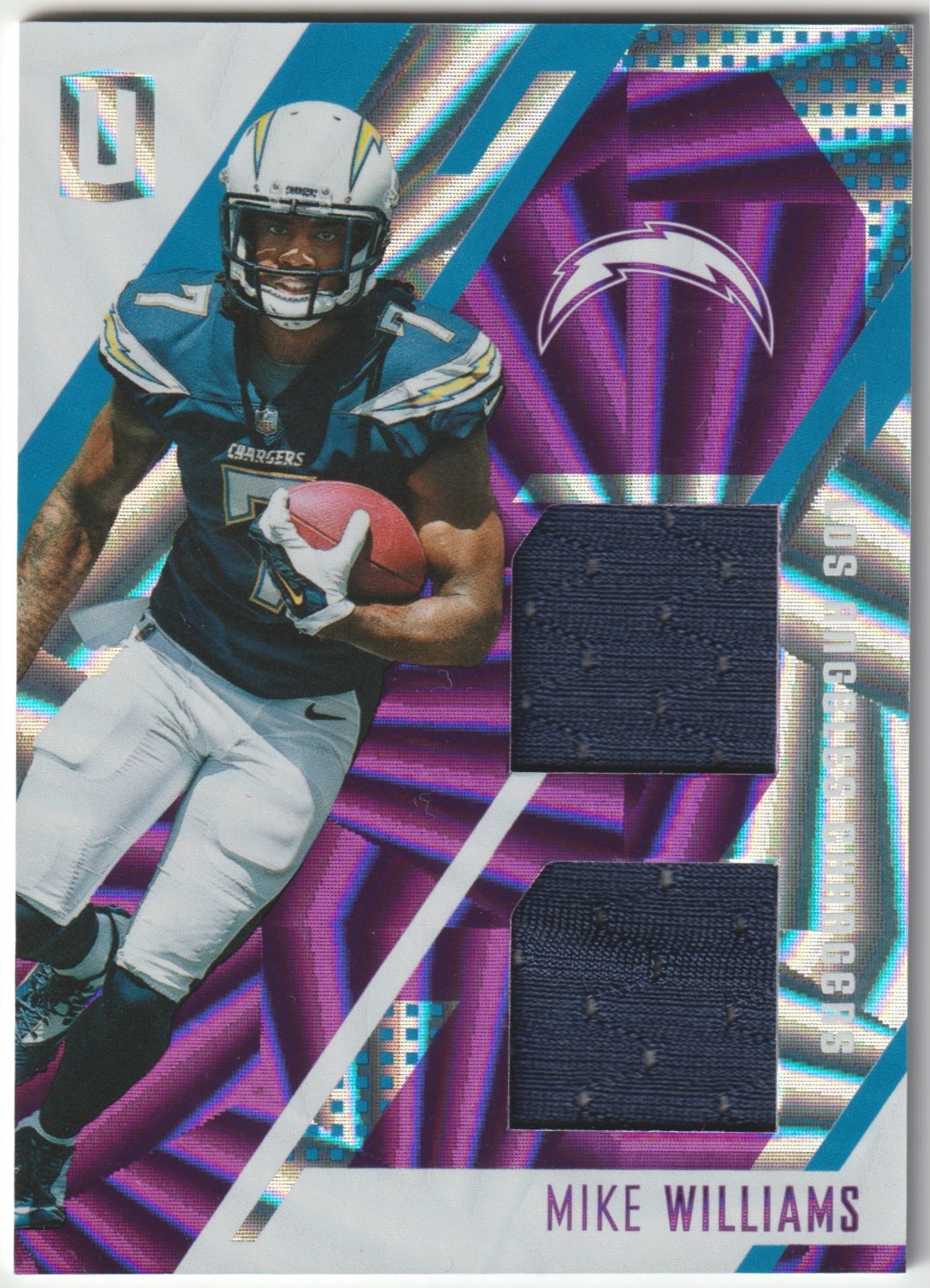 2017 Unparalleled - Rookie Stitches Dual Mike Williams #ST-MW Purple Wedges /99