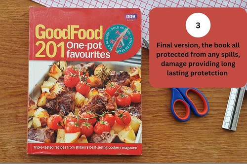 Self-Adhesive Clear Book Cover Film - 33cm x 3m, Sticky Plastic - Picture 2 of 5