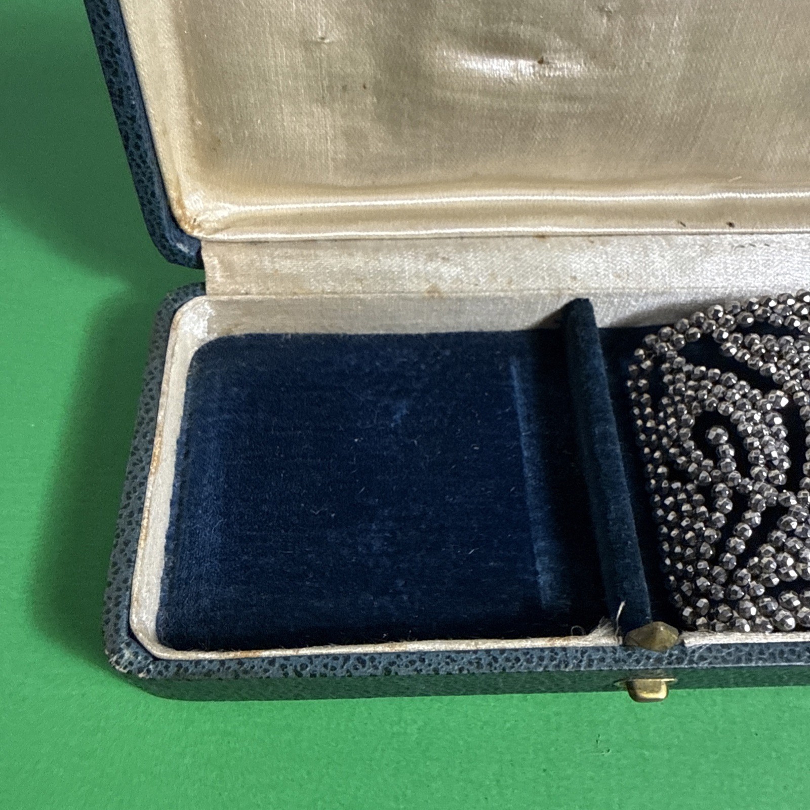 Antique Pr Victorian Cut Steel Shoe Buckles Clips Made In France Original Box