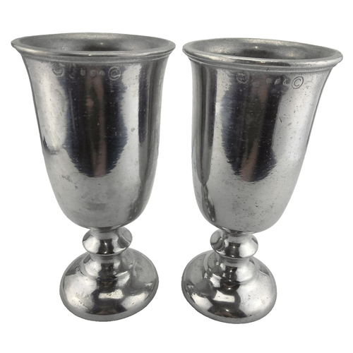 Vintage Pewter Wilton Wine Goblets Chalice set of 2 USA stamped 7" tall